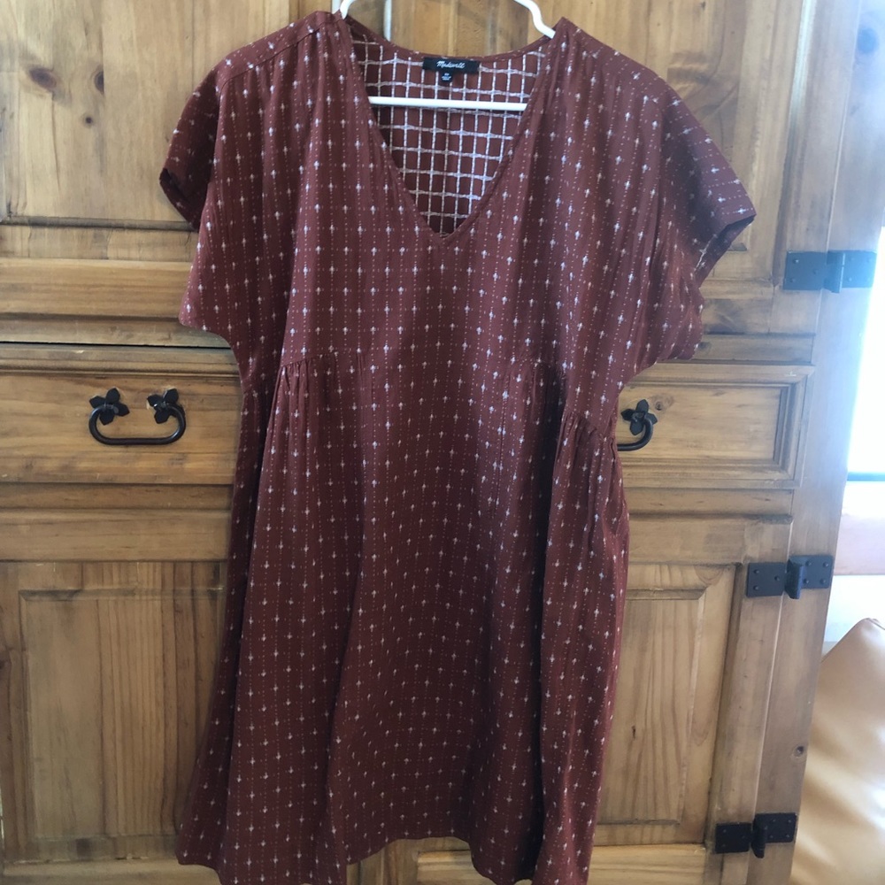 Madewell Rust / White Embroidered Dress